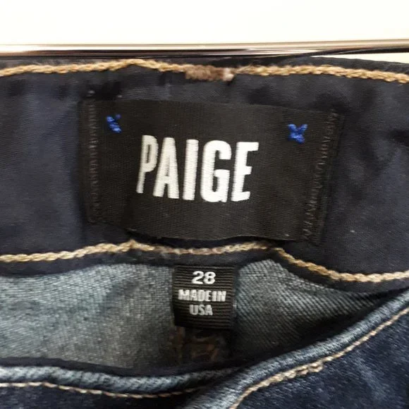 PAIGE / 28 x 30 / Womens Manhattan Bootcut Mid-Rise Denim Stretch Jeans - Seneca - Picture 7 of 13